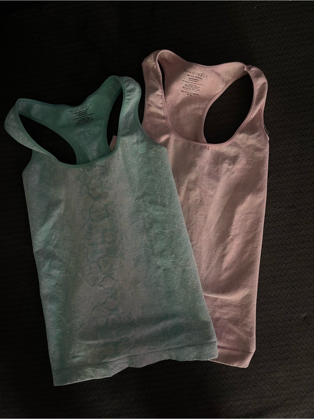Dual Racerback Tank Tops — Teal & Light Pink